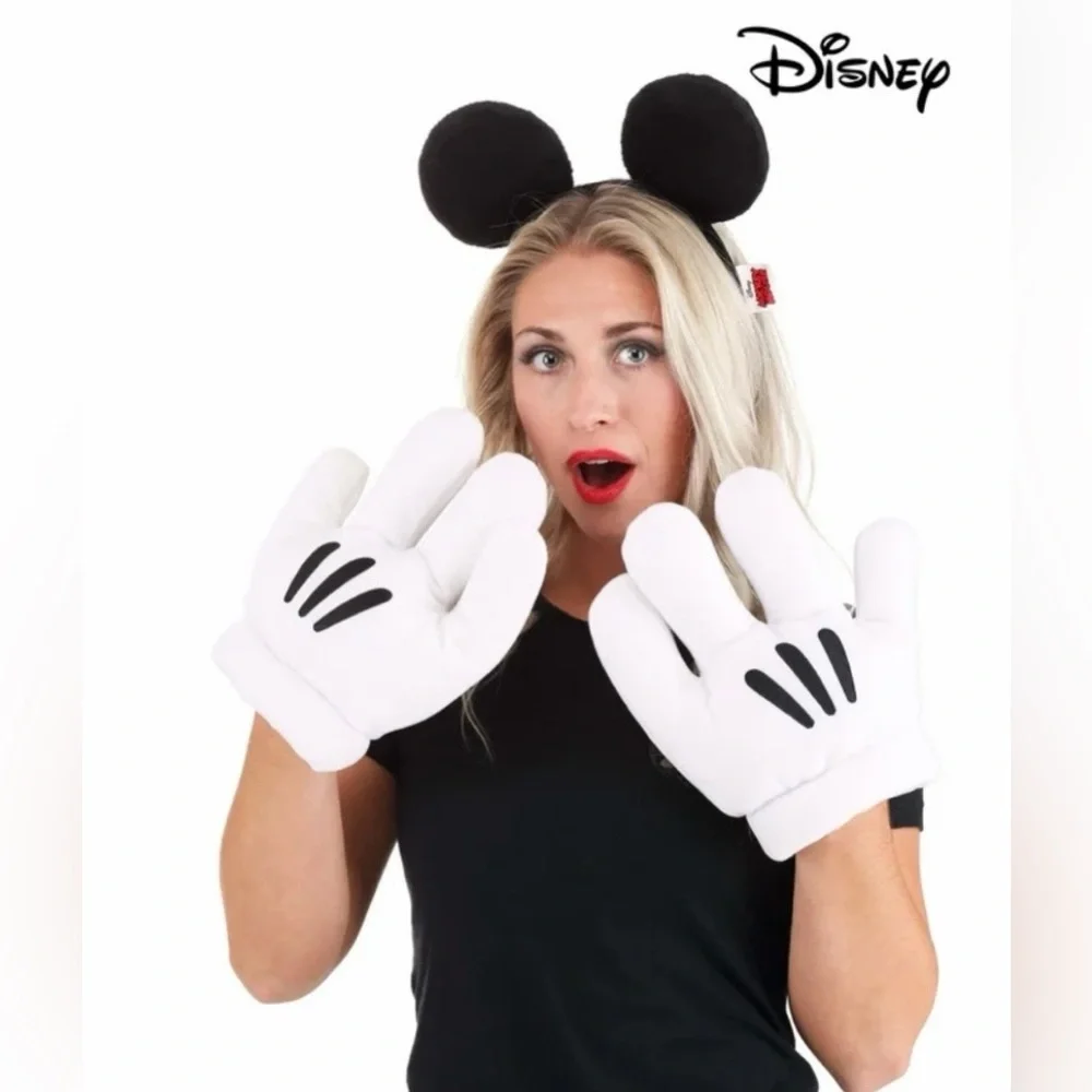 Disney Parks Mickey Mouse Plush Costume Gloves, Adult Size Character Hands